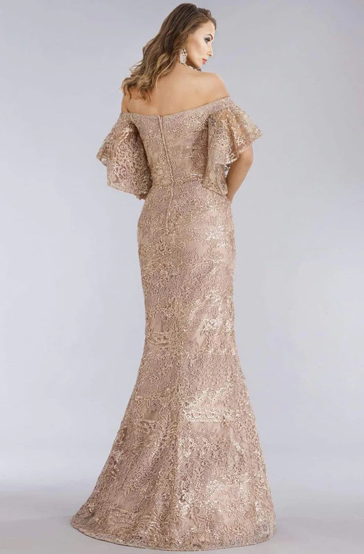 Feriani Couture Size 14, Elegant Evening Gown or Mother's Dress, Gold/Blush