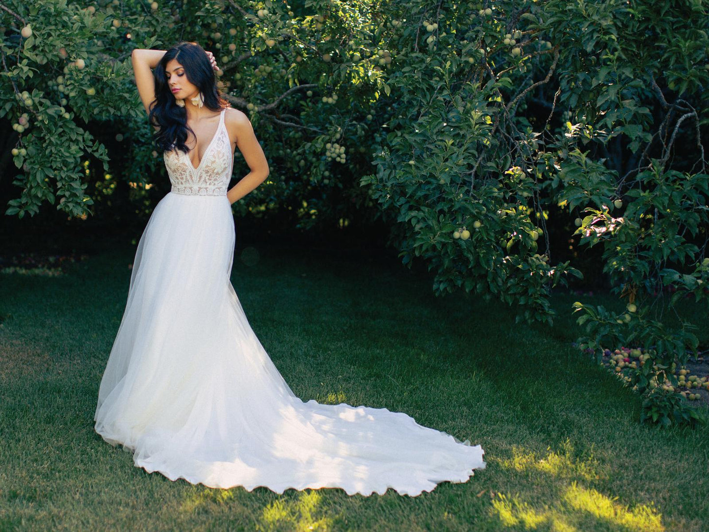 Allure Bridal Gown F241L, Size 6, Ivory/Champagne