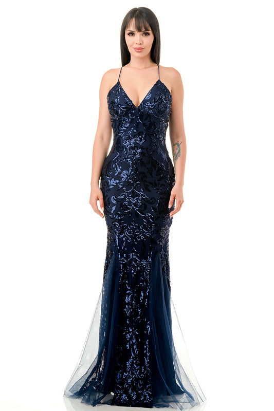 SLEEVELESS SEQUIN MAXI MERMAID Prom Dress, Evening Gown LSCD55271