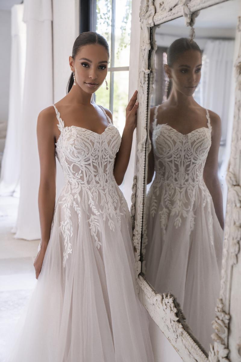 Allure Bridal Gown R3607, size 12 & 14, Nude/Champagne